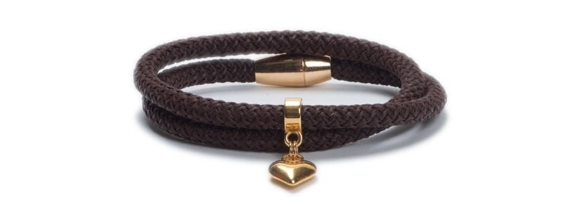 Bracelet avec corde à voile Marron 
