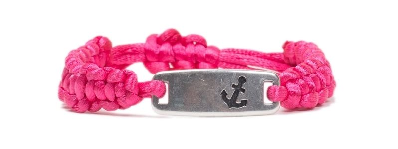 Macramé Bracelet Anchor Pink 