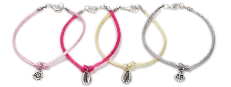 Summer Bracelets Anchor & Shell Silver Plated 