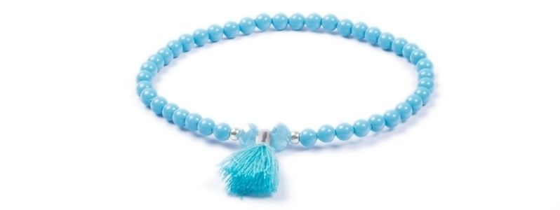 Summer Bracelet with Tassels Turquoise 