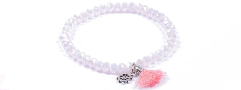 Summer Bracelet with Tassels Rose Alabaster 