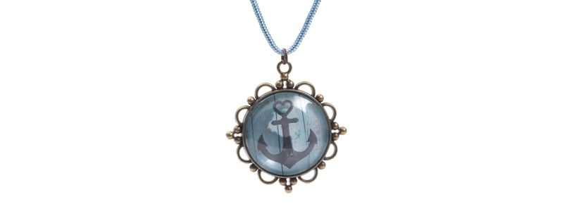 Sea Pendant with Glass Cabochons Anchor II 