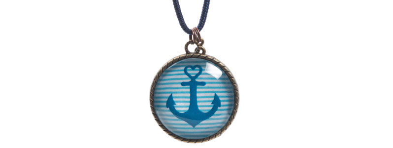Sea Pendant with Glass Cabochons Anchor III 