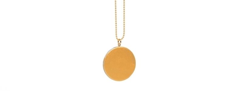 Concrete Style Chain with Pendant Disc Gold Colours II 