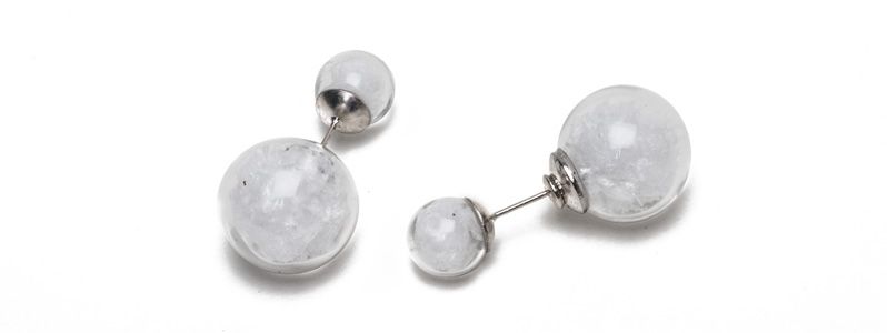 Earrings with Glass Balls Snow Globe 