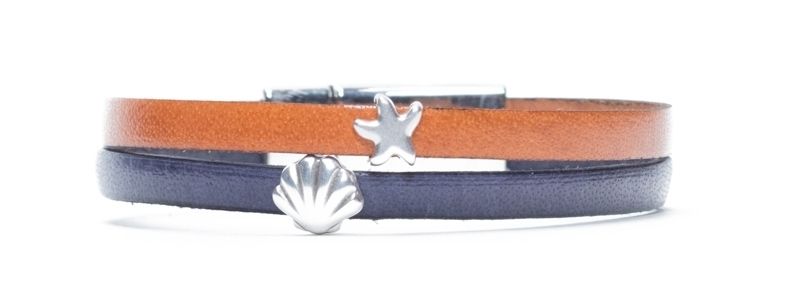 Mini-bracelet à breloques étoile de mer & coquillage 