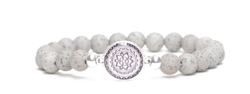 Ethno bracelet Mandala grey 