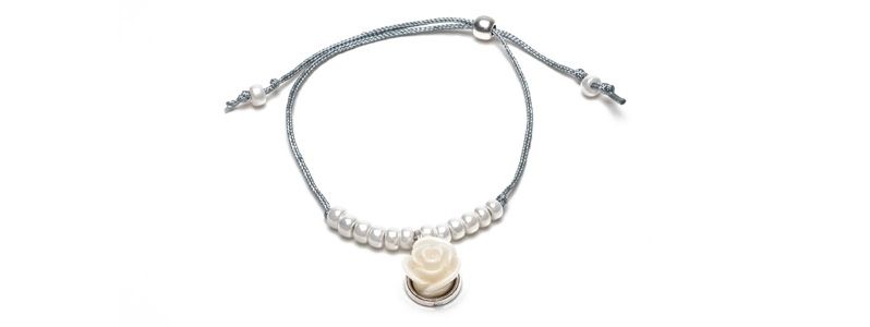 Bracelet porte-bonheur Rose Blanc 