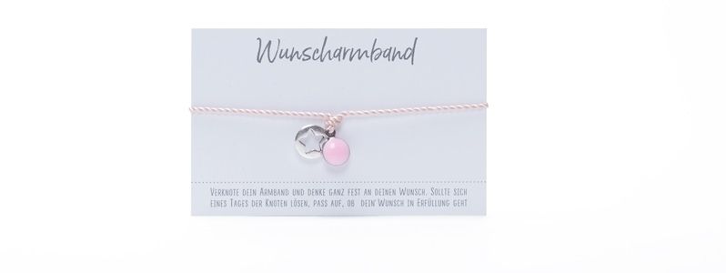 bracelet de souhaits étoile rose 