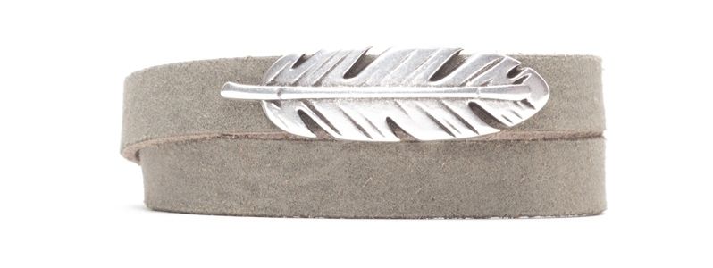 Craft Lederen Armband Lente Zilver Plated 