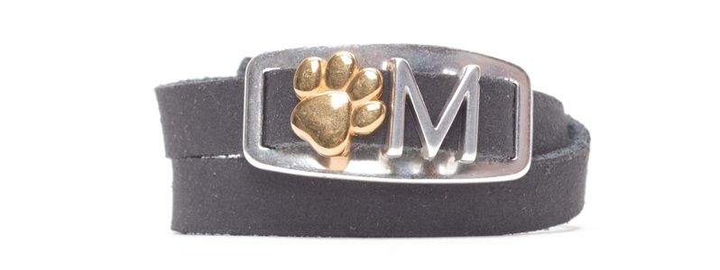 Craft Leather Bracelet Paw and Letter 