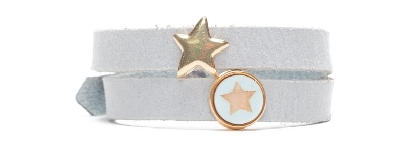 Craft lederen armband voor Slider kralen Star Gold Plated 