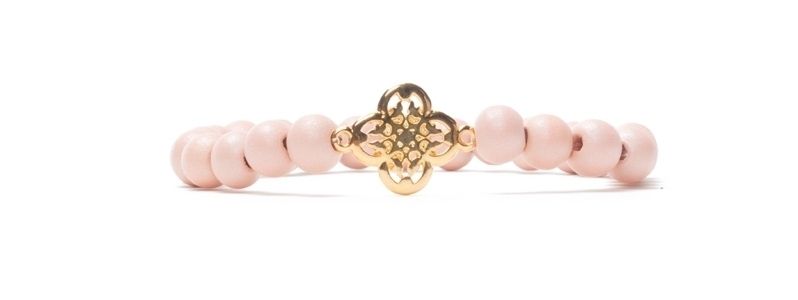 Bracelet Primrose Pink with Wooden Beads 