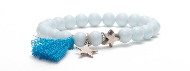 Bracelet Blue Bell with Swarovski Crystal Pearls 