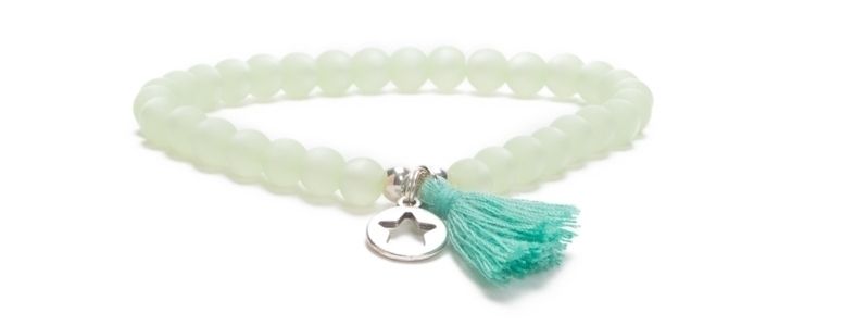 Blue Bell Bracelet with Polaris Beads and Tassel 