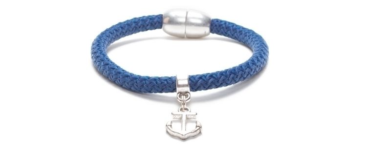 Bracelet Navy Peony avec corde à voile 