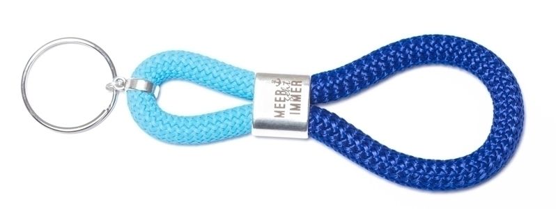 Porte-clés corde à voile mer bleu-turquoise 