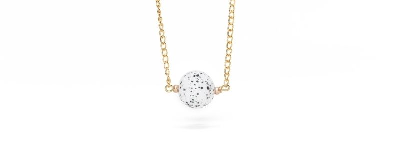 Polaris Sassi Gemstone Look Necklace Solitaire White 