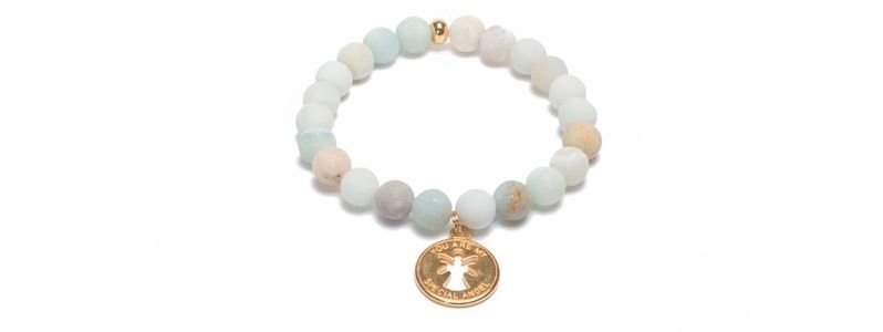 Bracelet with colourful gemstone beads Mix Pendant VI 