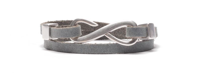 Armband breites Lederband mit Infinity-Verschluss 