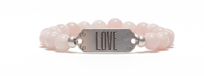 Bracelet avec connecteur de bracelet et pierres précieuses Love 