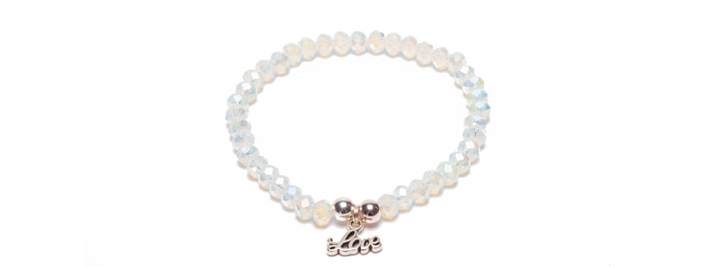 Bracelet avec perles de verre à facettes Love 