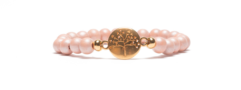 Bracelet avec connecteur de bracelet et perles en bois Arbre 