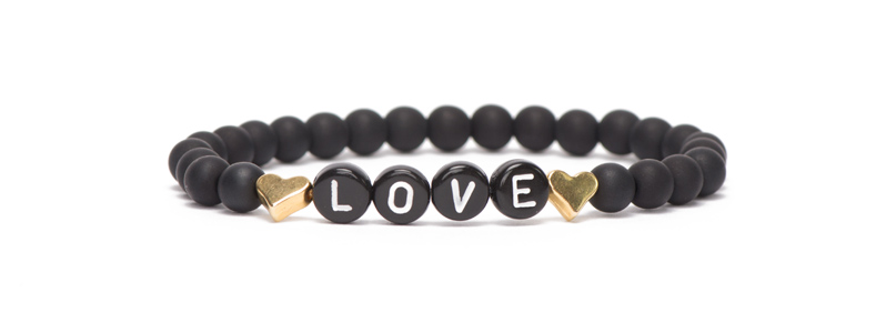 Letter bracelet black Love 