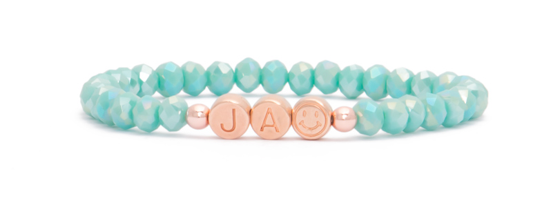 Bracelet with rose gold-plated letter beads Yes 