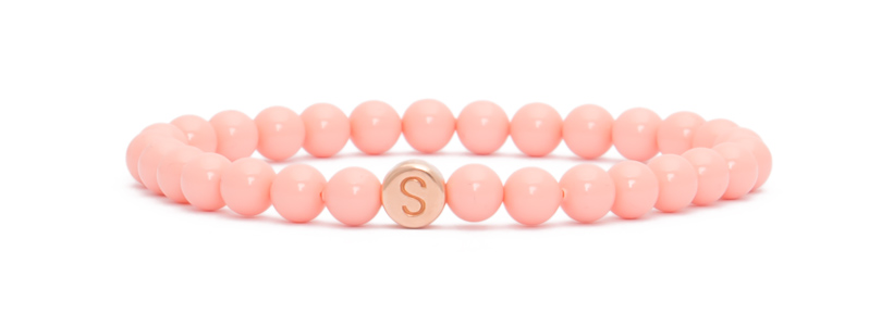 Bracelet with rose gold-plated letter beads S 