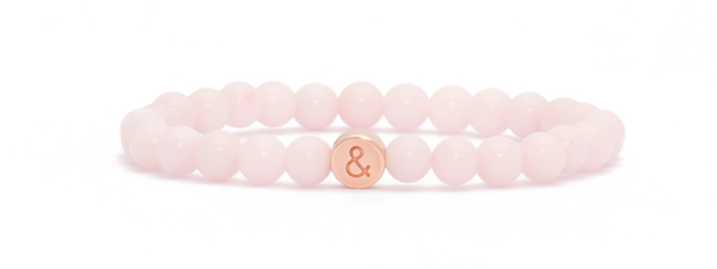 Bracelet with rose gold-plated letter beads & 