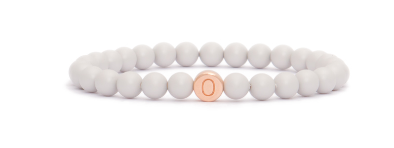 Bracelet with rose gold plated letter beads O 