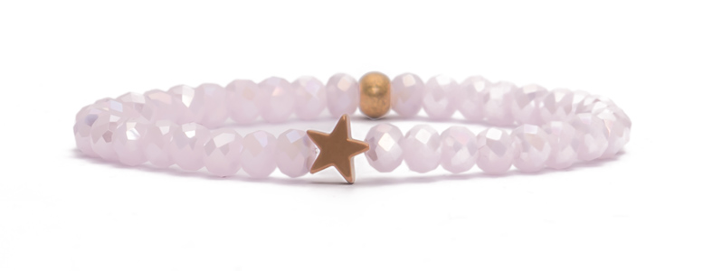 Bracelet avec perles plaquées or rose Étoile 