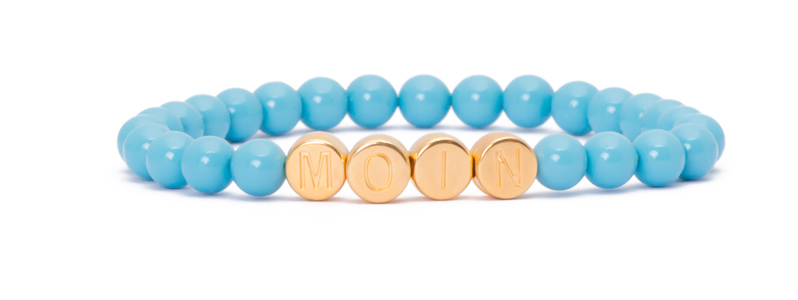 Bracelet with gold-plated letter beads Moin 