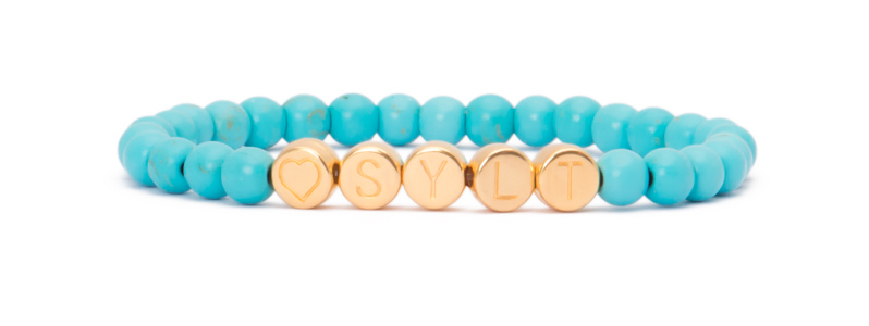 Bracelet with gold-plated letter beads Sylt 