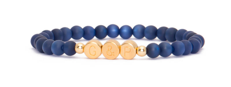 Bracelet with gold-plated letter beads G&P 