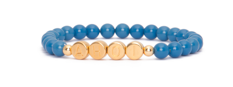 Bracelet with gold-plated letter beads Ahoy 