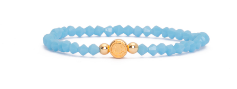 Bracelet with gold-plated letter beads Smiley 