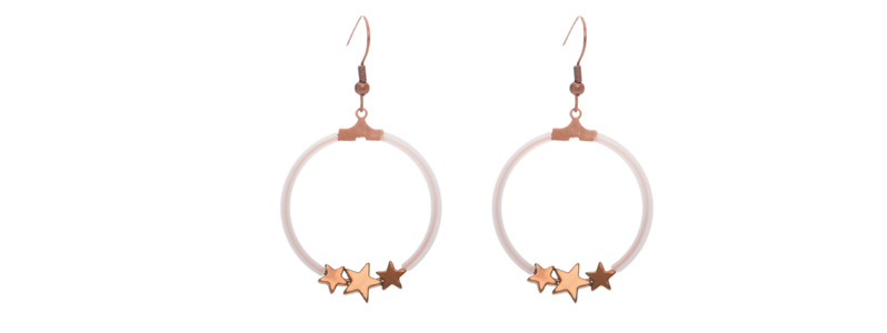 Boucles d'oreilles créole avec perles d'hématite étoile bronze 