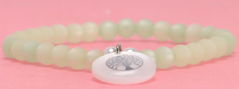 Bracelet avec perles Polaris et pendentif en nacre Arbre de vie 