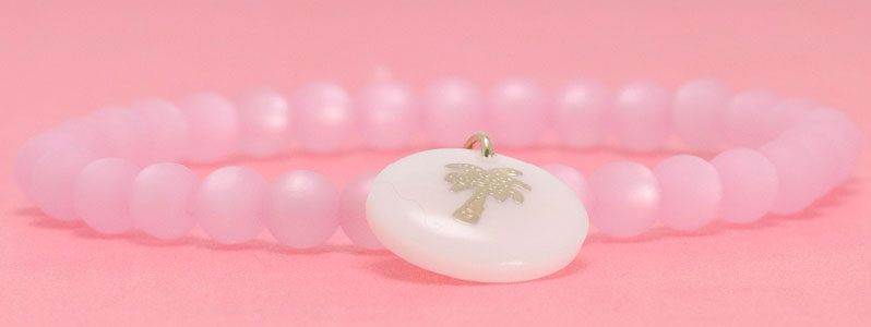 Bracelet avec perles Polaris et pendentif en nacre Palmier 