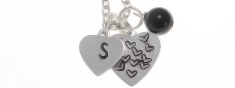 Metal Stamping Chain Heart Pendant 