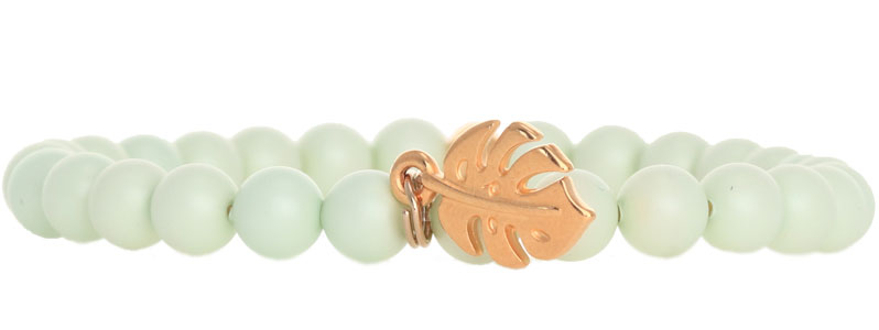 Tropical Bracelet with Crystal Pearls Monstera 