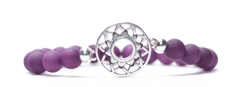 Bracelet crown chakra silver plated purple 