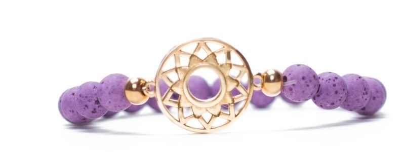 Bracelet chakra couronne doré lilas 