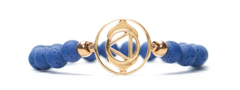 Bracelet Brow Chakra gold plated blue 