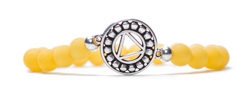 Bracelet chakra du plexus solaire argenté jaune 