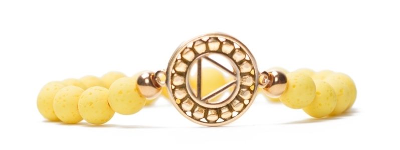 Bracelet chakra du plexus solaire doré jaune 