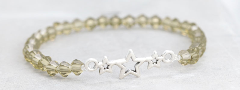 Bracelet de perles à facettes étoile 