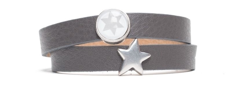 Bracelet en cuir Milano pour étoile Gris 